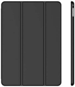 ★カラー:ブラック★ スマートカバー オートスリープ機能 (ブラック) 三つ折スタンド レザー ケース 9.7 Pro iPad JEDirect