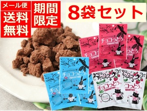 チョコ チョコっとう 8袋セット 40g 沖縄 黒糖 チョコレート菓子 お土産 ちょこっとう いちご味 塩味 プレーン メール便 送料無料