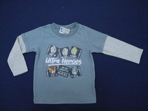 新品　120　パンソン　ウルトラヒーローズ　長袖Ｔシャツ　ブルーグレー　レターパック発送（代引き不可）PR9165