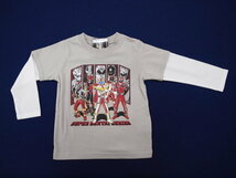 新品　110　スーパー戦隊シリーズ　長袖Ｔシャツ　ベージュ　レターパック発送（代引き不可）PO9175_画像1