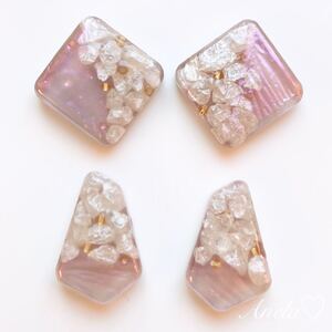 ハンドメイド ピアス イヤリング パーツ レジン ニュアンス カボション