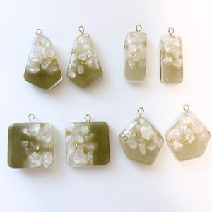 ハンドメイド ピアス イヤリング パーツ レジン ニュアンス カボション