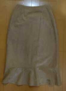 送料無料！LAUTREAMONT(ロートレ・アモン)のマーメイドスカート/ベロア素材/ベージュ/サイズ2(M～Lサイズくらい)日本製