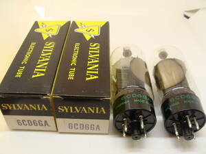 真空管 6CD6GA 2本セット SYLVANIA ブラックプレート 箱入り 試験済み 3ヶ月保証　#013-002