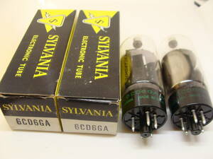 真空管 6CD6GA 2本セット SYLVANIA ブラックプレート 箱入り 試験済み 3ヶ月保証　#013-003