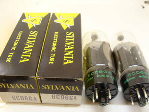 真空管 6CD6GA 2本セット SYLVANIA ブラックプレート 箱入り 試験済み 3ヶ月保証　#013-007