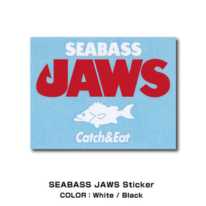 Catch&Eat【SEABASS JAWS ステッカー】釣り/フィッシング/釣り女子/釣りガール/ヒラメ/シーバス/ブリ/マゴチ