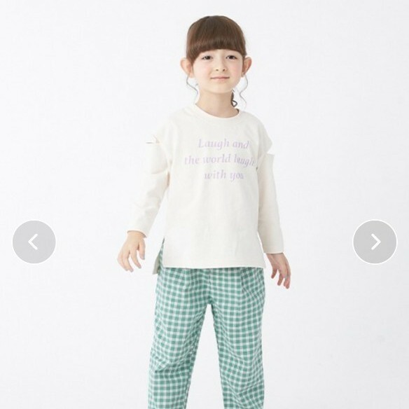 新品未使用80~100sizeあり、プティマイン袖スリットTシャツ