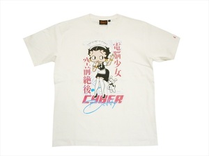 ベティブープ×LOWBLOW KNUCKLE/ローブローナックル コラボ 520858「サイバーメイド ベティ」半袖Ｔシャツ ホワイト L 新品