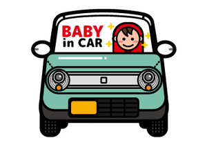 【新品・未使用】カーマグネット 赤ちゃんが乗っています BABY IN CAR・スズキ ラパン風