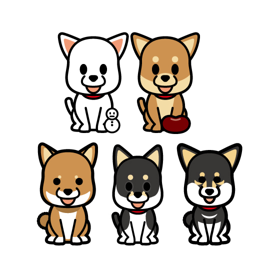 강아지 캐리커처 네임 스티커 일러스트 제작 1장 20장/시바, 애완동물 용품, 개, 다른 사람