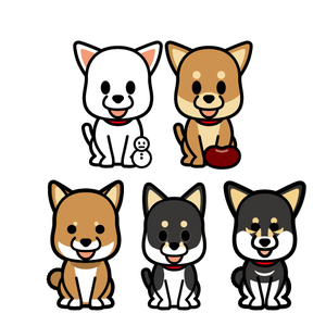 Art hand Auction Portrait of your beloved dog - 20 name stickers per sheet - Shiba Inu, Pet Supplies, dog, others