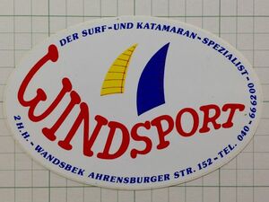  foreign old sticker :WIND SPORT windsurfing yacht Vintage +Ke
