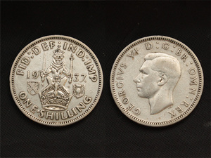 【イギリス】 1937年 Shilling シリング 銀貨　シルバー　Silver