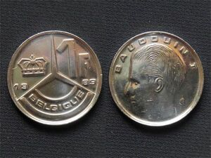 【ベルギー】 1フラン Fr 1989年 発行初年 Belgique アイアン貨