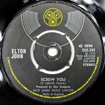 T-595 UK盤 美盤 Elton John エルトン・ジョン　Goodbye Yellow Brick Road/Screw You DJS.285 45 RPM_画像2