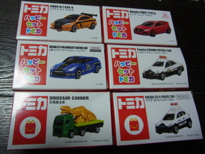  happy комплект Tomica Crown * Mazda CX-5 патрульная машина * Nissan GT-R* Lexus IS F* Civic TYPE R* динозавр транспортировка машина 6 шт. не использовался!