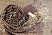 新品【Pashmina パシュミナ】レオパード柄 ヒョウ柄 ブラウン 茶色 BROWN 大判 ストール Cashmere100% カシミア_画像2