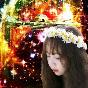 ; ja434 illusion . young lady cosmos war . mechanism cosmos battleship Milky Way large war A4 print art present-day fine art pretty girl beauty picture beautiful woman . beautiful young lady . woman .