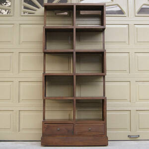 3768h9[ Vintage furniture Classic modern design book shelf rack ornament shelves ] purity wooden retro antique rare *