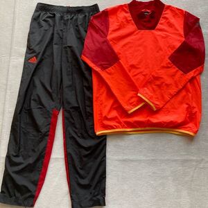 adidas ウインドブレーカー上下 160サイズ アディダス ピステスーツセット(裏地無し)