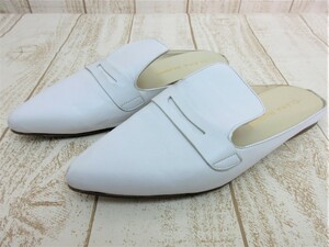 CLARA RUBIO/klala ruby o: heel none low heel pumps Spain made 37(23.5cm) leather white lady's / used /USED