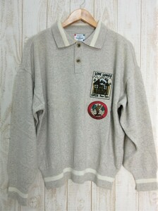 CASTELBAJAC sport/カステルバジャック：ニットシャツ LOVE LODGE トナカイ 90'S ウール 日本製 サイズ3/メンズ/紳士/中古/USED