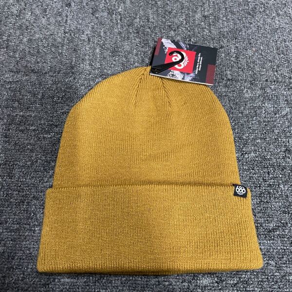 686 シックスエイトシックス ニットキャップ ビーニー ニット帽 Beanie スタンダード ロールアップビーニー ゴールデンブラウン