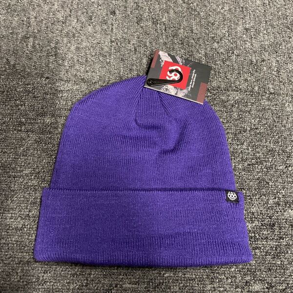 686 シックスエイトシックス ニットキャップ ビーニー ニット帽 Beanie スタンダード ロールアップビーニー パープル
