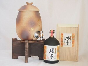 信楽焼・明山窯 焼酎サーバー 火色金小紋 2200ｃｃ(滋賀県)芋焼酎 赤霧島 900ｍｌ(宮崎)