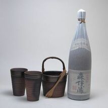 豪華酒器セット陶芸作家 安藤嘉規作（本格芋焼酎 森伊蔵1800ml）焼酎ギフト_画像1