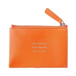  present set Flat coin case orange 