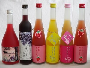 果実リキュール6本セット 紀州産 南高梅使用ブルーベリー梅酒 500ml（和歌山）・鍛高譚(たんたかたん) 赤しそ梅酒 720m