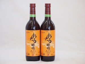 2本セット(北海道産100%赤ワイン 生葡萄酒 alc.10%甘口) 720ml×2本