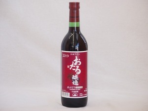 北海道産100%赤ワイン 生葡萄酒 山ぶどう alc.10%やや甘口 720ml×1本