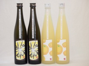  Ooita prefecture Special production liqueur set ... 2 ps × yuzu 2 ps Ono shop sake structure 500ml×4ps.
