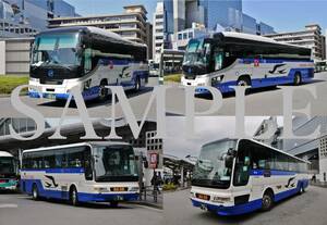 D【バス写真】Ｌ版４枚　中国JRバス　ガーラ　エアロバス　京都駅