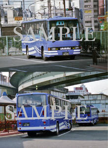 F[ автобус фотография ]L версия 2 листов Kinki Япония железная дорога близко металлический автобус Blue Ribbon Kansai аэропорт Limousine 