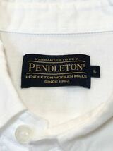 ペンドルトン Pendleton 刺繍入り スリムシャツ 白色 コットン100% エイアンドエフ 国内正規品 sizeL_画像6