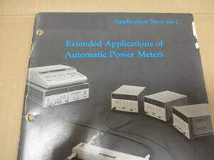 ★　HP　マイクロ機器　アプリケーションノート　HP Extended Applications of Automatic Power Meters 中古本　★