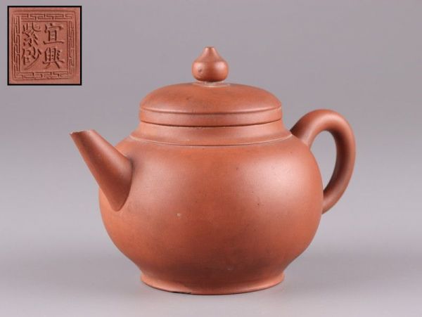 中国古玩 唐物 煎茶道具 朱泥 紫泥 紫砂壷 急須 一対 時代物 極上品 初 