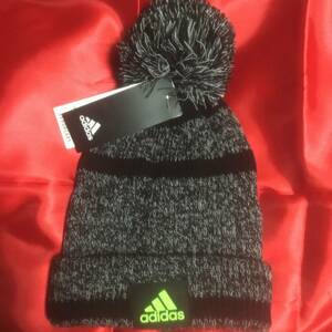 *adidas Adidas for children knitted cap (GE3311 black × gray unused goods 
