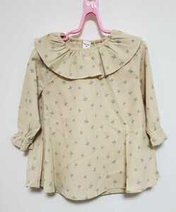 yhs90[90] new goods Mali a-ju collar attaching long sleeve floral print One-piece 