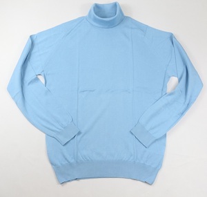 新品 John Smedley　ジョンスメドレー 最高級シーアイランドコットン　タートルネックニット XXLサイズ PURE BLUE