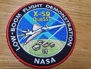 円型◆新品 X-59 QueSST - LOW-BOOM FLIGHT DEMO - NASA刺繍ワッペン （パッチ）■超音速機　航空機　アメリカ　ロッキード・マーティン■