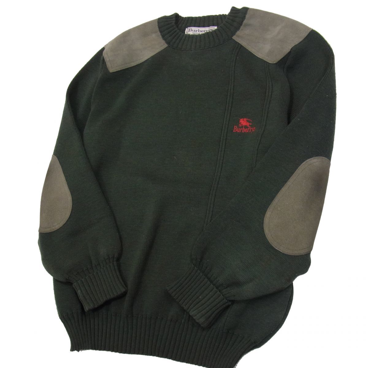 全商品オープニング価格! 【希少♢新品】おまけ付☆BURBERRY英国製 冬に購入 【新品未使用✦おまけ付き】BURBERRY英国製レザーエルボーパッチ セーター ニット/セーター