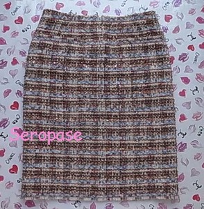 *05P Chanel . flower spangled skirt 34