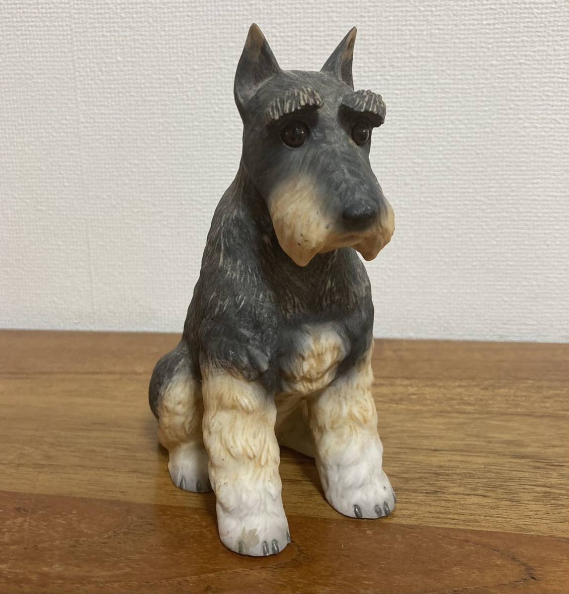 Showa retro item DAITO Figurine Schnauzer Ceramic doll Ornament Dog Free shipping, Handmade items, interior, miscellaneous goods, ornament, object