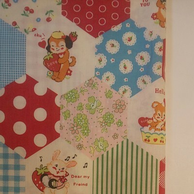 YUWA 松山敦子さん 30's Collection 綿100％ ヘキサゴン マルチ系 生地巾×約50cm
