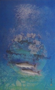 Art hand Auction Yoshihiro Shimoda, clair de lune, Une peinture encadrée rare d'une collection de peintures à encadrer, Livré avec un passe-partout personnalisé et un tout nouveau cadre japonais, livraison gratuite, Peinture, Peinture à l'huile, Nature, Peinture de paysage